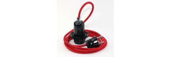 Textilkabel mit Bakelit-Fassung Schalter und Stecker