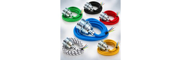 Textilkabel mit Metallfassung