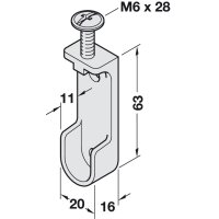 Häfele Schrankrohrlager Kleiderstangen-Halterung für Schrankrohr oval 30x15mm zum Schrauben vernickelt