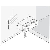 Häfele Glas-Scharnier verchromt für Holz-/Glaskonstruktionen – 1 Paar
