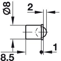 Häfele Kugelschnäpper zum Einpressen 8,5x8 mm vermessingt