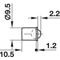 Häfele Kugelschnäpper zum Einpressen 10,5x9,5 mm vermessingt