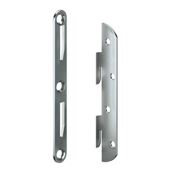 Häfele Bettverbinder 143mm mit Haken Stahl (4 Schließteile 4, Hakenteile)