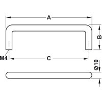 Häfele Möbelgriff Bügelgriff Edelstahl rund 104x35 mm vermessingt poliert