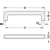 Häfele Möbelgriff Bügelgriff 140x32 mm schwarz matt