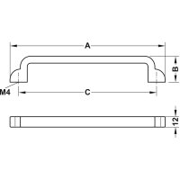 Häfele Möbelgriff Bügelgriff 148x30 mm bronzefarben durchgerieben