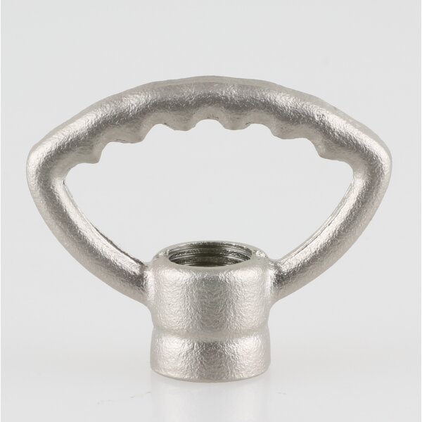Zahn-Ringnippel Metall Nickel matt 42mm mit M10x1 Innengewinde