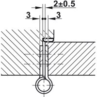 Häfele Aufschraubband Scharnier 102 mm Edelstahl matt Anschlag links/rechts