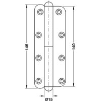 Häfele Aufschraubband Scharnier 140 mm Stahl verzinkt matt Anschlag links
