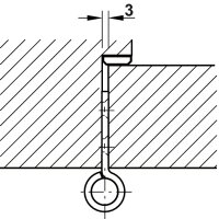 Häfele Aufschraubband Scharnier 127 mm Edelstahl matt Anschlag links/rechts