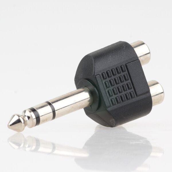 Audio Adapter 6.3mm Stereo Klinkenstecker auf 2x Cinch Kupplung