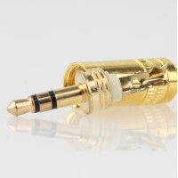 Klinkenstecker 3.5mm Stereo Metall vergoldet mit Knickschutz