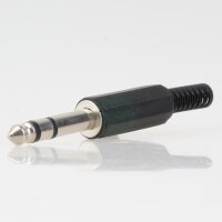 Klinkenstecker 6,3 mm Stereo Kunststoff mit Knickschutz