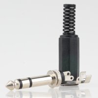 Klinkenstecker 6,3 mm Stereo Kunststoff mit Knickschutz