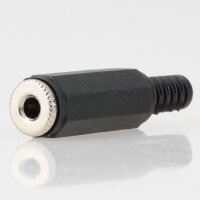 Klinkenkupplung 3,5 mm Stereo Kunststoff mit Knickschutz