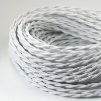 Textilkabel Stoffkabel weiß 3-adrig 3x0,75 gedreht...