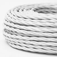 Textilkabel Stoffkabel weiß 3-adrig 3x0,75 gedreht...