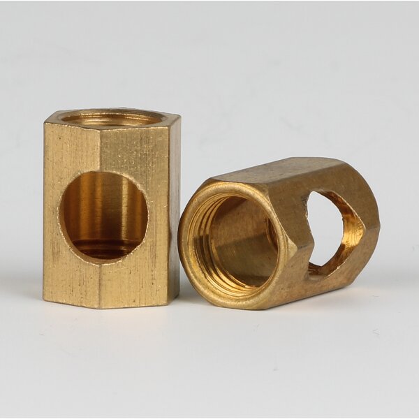 6 kant Auslass-Muffe Gewinde-Adapter Messing roh M10x1 Innengewinde auf M10x1 Innengewinde 12x17mm 1 Auslass