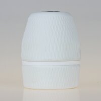 E27 Porzellan-Lampenfassung matt mit M10x1 Innengewinde...