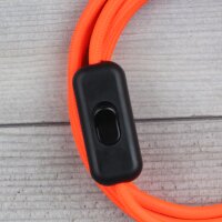 Textilkabel Anschlussleitung 2-5m neon-orange Schalter u....