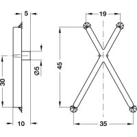 Häfele X-Form Bodenträger Bodenhalter Kunststoff weiß für variable Fachbodendicke