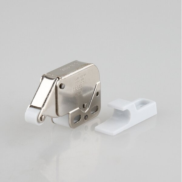 Häfele Schnappverschluss Mini-Latch mit Feder zum Schrauben vernickelt inkl. Gegenstück