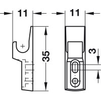 Häfele Schnappverschluss Mini-Latch mit Feder zum Schrauben vernickelt inkl. Gegenstück