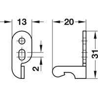 Häfele Schnappverschluss Touch-Latch mit Feder zum Schrauben glanzvernickelt