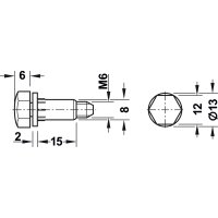 Häfele Verstellschraube M8 mit Muffe 52 mm, weiß, Tragkraft 300 kg