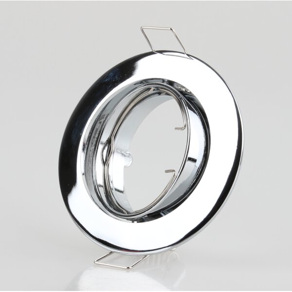 LEDmaxx Decken Einbaurahmen A68mm chrom rund schwenkbar für GU5.3/GU10 Leuchtmittel