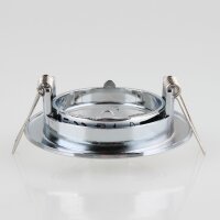 LEDmaxx Decken Einbaurahmen A68mm chrom rund schwenkbar für GU5.3/GU10 Leuchtmittel