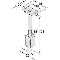 Häfele Mittel-Deckenträger Halterung 30x15mm für Schrankrohre Schrankstangen Kleiderstangen