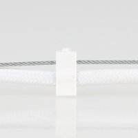 Lampen-Baldachin 80x25mm Metall weiß mit Stahlseil und Zugentlaster