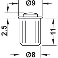 Häfele Anschlagpuffer Türpuffer Türstopper silber für Türen Schränke Schubladen zum Eindrücken in 8mm Bohrungen