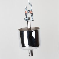 Lampen-Baldachin 62x63mm Metall verchromt mit Pendelrohr & Zugentlaster