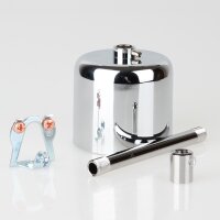 Lampen-Baldachin 62x63mm Metall verchromt mit Pendelrohr & Zugentlaster