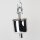 Lampen-Baldachin 62x63mm Metall verchromt mit Pendelrohr & Zugentlaster