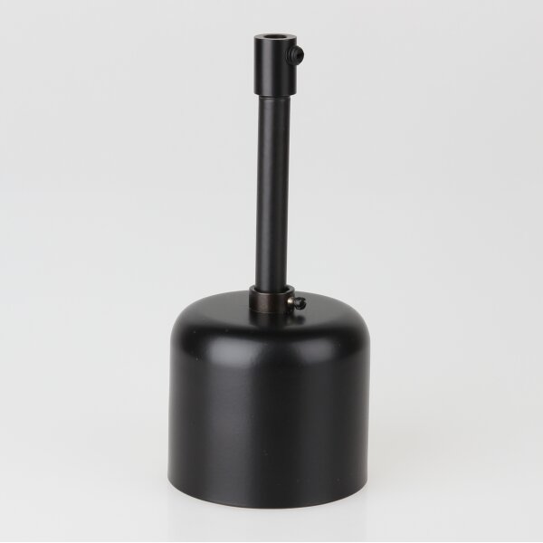 Lampen-Baldachin 62x63mm Metall schwarz mit Pendelrohr & Zugentlaster