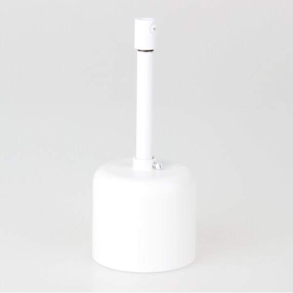 Lampen-Baldachin 62x63mm Metall weiß mit Pendelrohr & Zugentlaster