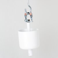 Lampen-Baldachin 62x63mm Metall weiß mit Pendelrohr & Zugentlaster