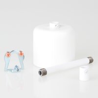 Lampen-Baldachin 62x63mm Metall weiß mit Pendelrohr & Zugentlaster