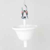 Lampen-Baldachin 90x61mm Metall weiß mit Pendelrohr & Zugentlaster