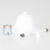 Lampen-Baldachin 90x61mm Metall weiß mit Pendelrohr & Zugentlaster