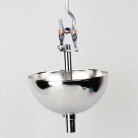 Lampen-Baldachin 50x100mm Metall verchromt mit Pendelrohr & Zugentlaster