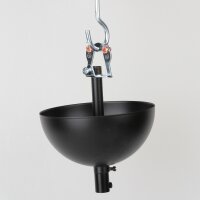Lampen-Baldachin 50x100mm Metall schwarz mit Pendelrohr & Zugentlaster