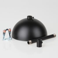 Lampen-Baldachin 50x100mm Metall schwarz mit Pendelrohr & Zugentlaster