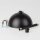 Lampen-Baldachin 50x100mm Metall schwarz mit Pendelrohr & Zugentlaster