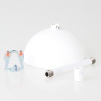 Lampen-Baldachin 50x100mm Metall weiß mit Pendelrohr & Zugentlaster