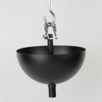 Lampen-Baldachin 120x62mm Metall schwarz mit Pendelrohr & Zugentlaster