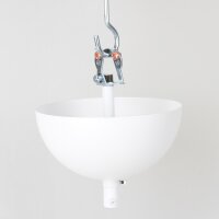 Lampen-Baldachin 120x62mm Metall weiß mit Pendelrohr & Zugentlaster
